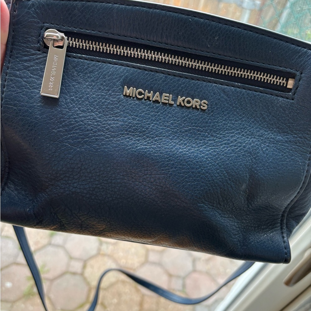 Michael Kors Blue Leather Crossbody Bag